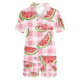 thumbnail image 3 of Birdeem Blouses à Manches Courtes pour Femmes, Blouse Décontractée Imprimée à Col Rabattu, Ensemble de Pyjama Mode pour Femmes, 3 of 4