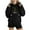 Black, variant on SwiftWear Women's Festive Christmas Print Hoodie Cozy Fleece Lined Pullover with Large Pocket, Oversized Holiday Hooded Sweatshirt Black