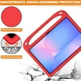 thumbnail image 6 of Kids Case for Samsung Galaxy Tab S10 FE Plus 13.1" 2025 SM-X620 / SM-X626 / SM-X626B, Heavy Duty Shockproof Silicone Kids Friendly Kickstand Cover with Handle Grip & Stylus Holder, Red, 6 of 6
