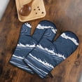 thumbnail image 6 of Lumiprinta Blue Wave Barbecue Mitts a Pair of Two Gloves (Navy Blue), 6 of 7