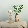 thumbnail image 1 of Bougeoir en Bois Brun avec Perles, 1 of 1
