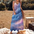 thumbnail image 2 of Purple Blue And Gold Wave Fine Art Sleeveless Dress Summer Dress Woman 2025, 2 of 7