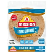 Mission Super Soft Carb Balance Whole Wheat Burrito Flour Tortillas, 20 oz, 8 Count