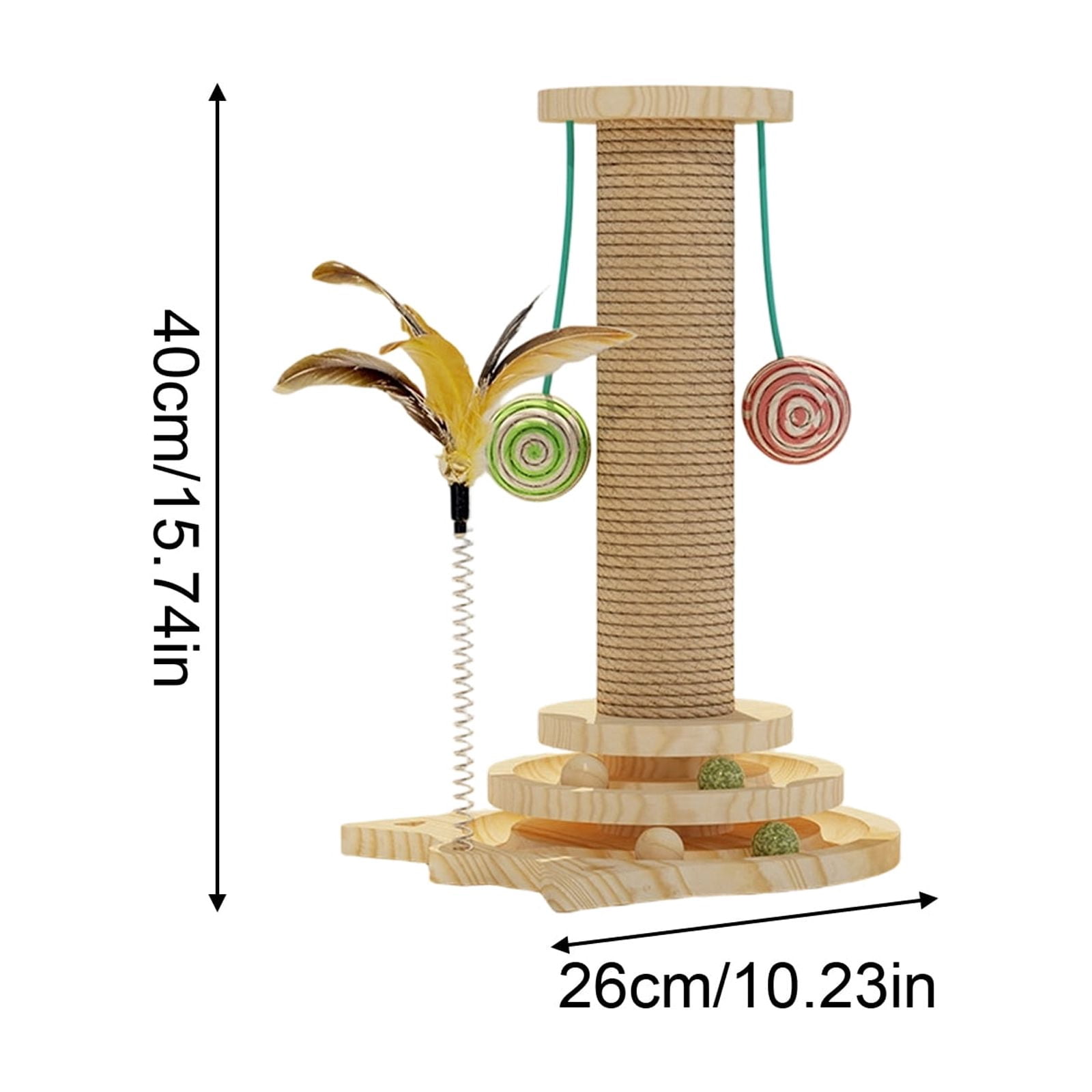 Cat Toy Wooden Rotating Spinner with Catnip – Durable Multi-Function Interactive Pet Toy for Scratching, Play & Mental Stimulation, Indoor Use Only