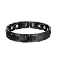 thumbnail image 1 of EeaseMX Pulseras de terapia magnética unisex con imanes de doble fila, pulsera magnética saludable, joyería energética de acero inoxidable (negro), 1 of 7