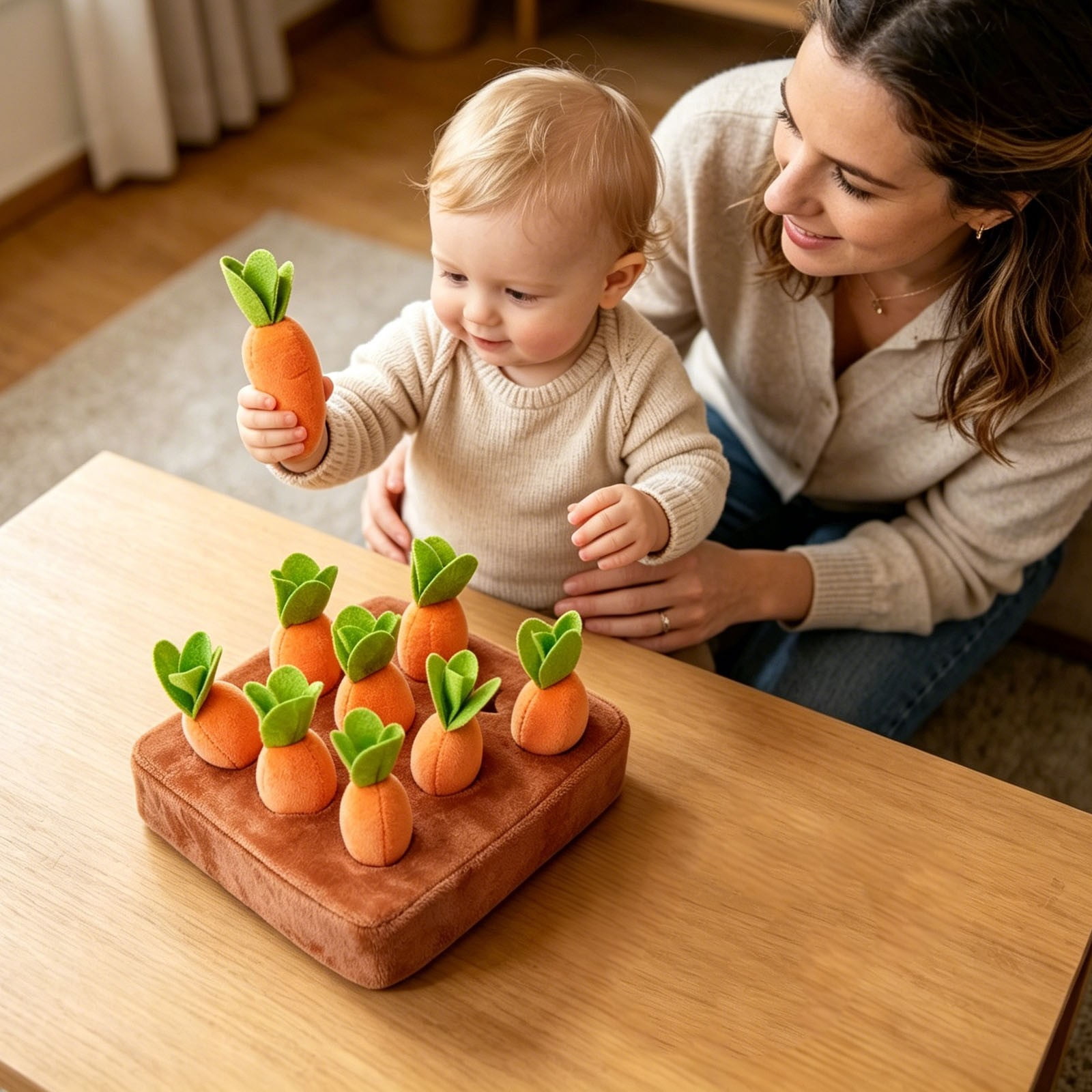 Carrot Shape Interactive Puzzle Chew Toy Wear Resistant Lightweight Mental Stimulation Play Accessory for Cat Dog Indoor Leisure