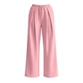 thumbnail image 5 of Elwylmiz Womens Wide Leg Sweatpants Pleated High Waist Pants, Drawstring Loose Fit Straight Casual Trousers Workout Lounge Pants, 5 of 6