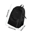thumbnail image 3 of Nylon Resists Wear Backpack -Campus Shoulder Bag - Casual Aesthetic Daypack Simple Laptop Bag Waterproof Travel Rucksack (Black), 3 of 7