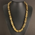 thumbnail image 3 of Terandius Gold Plated Cuban Link Chain Necklace 10mm, 24 Inch Titanium Steel Hip Hop Necklace, Luxury Statement Jewelry High End Streetwear Chain for Men Women with Gift Box, 3 of 7