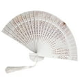 thumbnail image 2 of 1Pcs Wedding Fans Personalized Folding Hand Fans Custom Sandalwood Wedding Fans with Organza Bags Wedding Party Favor Wedding Fans for Guests (White), 2 of 2