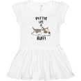 thumbnail image 3 of Inktastic Pittie Life is Ruff Spotted Pit Bull Girls Toddler Dress, 3 of 5