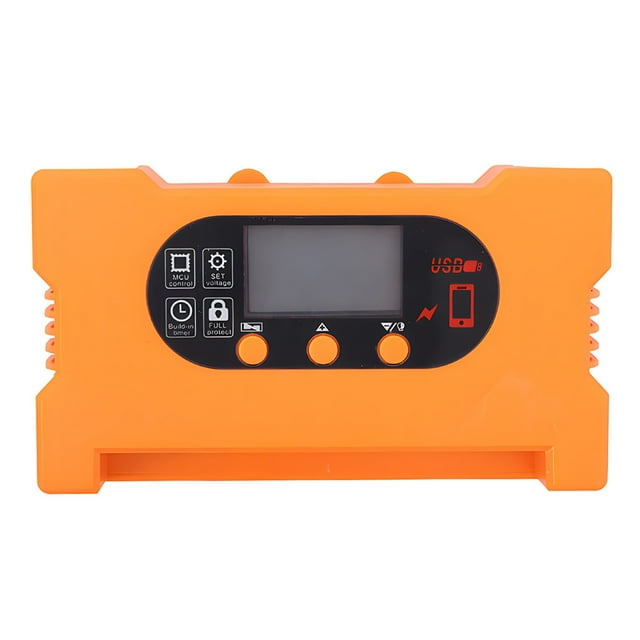 Mistaha Contrôleur de Charge à Panneau Solaire 40A avec Écran OLED - Conversion d'Alimentation Efficace - Multiples Fonctions de Protection - Reconnaissance Automatique de la Tension - Sorties USB et Type-C - Sorties de Lampe LED - Orange