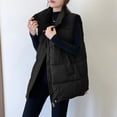 thumbnail image 3 of Gibobby Chaleco mujer casual, Chaleco Capitonado de Mujer con Bolsas Laterales y Cierres, Moderno y Juvenil.(Negro,G), 3 of 5