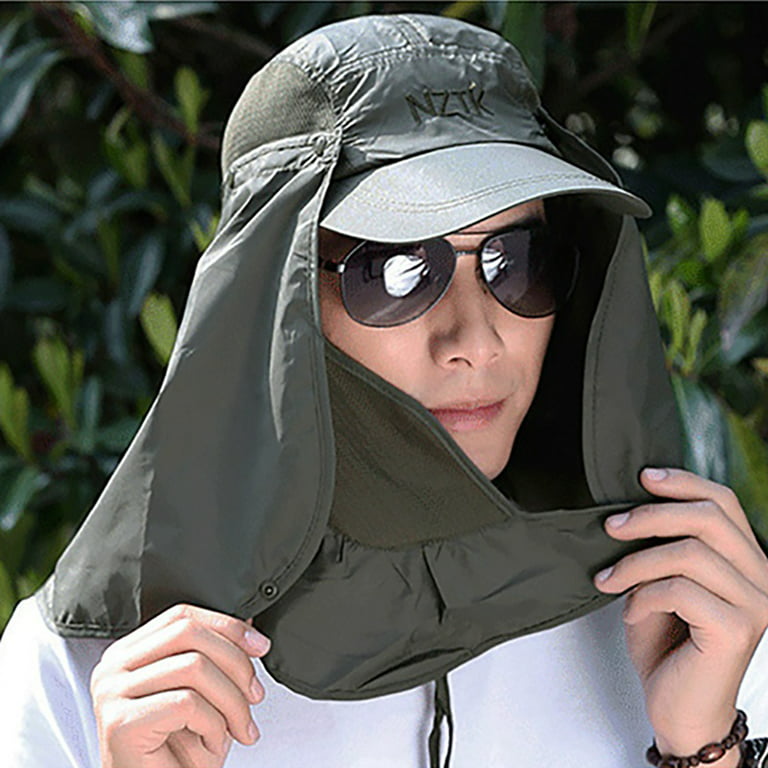 NEW YEARS CLEARANCE!Fishing Flap Caps Men Women Quick Dry Sunshade UV  Protection Removable Ear Neck Cover Outdoor Sportswear Accessories