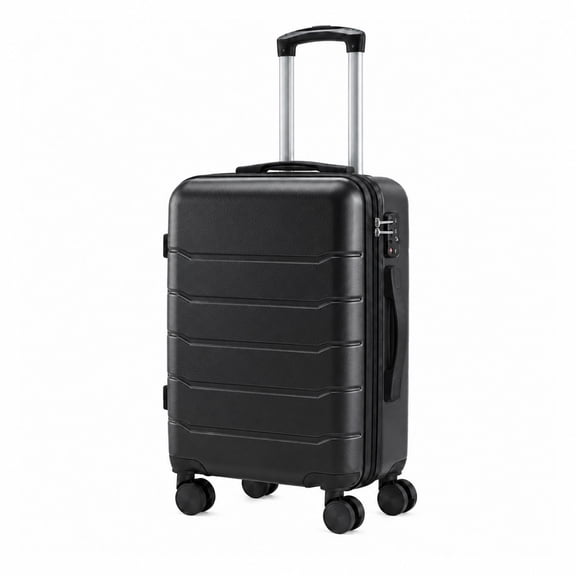 Alvantor 20-Inch Expandable Hardside Carry-On Luggage, ABS Shell, TSA Lock, Spinner Wheels for Air Travel, Black
