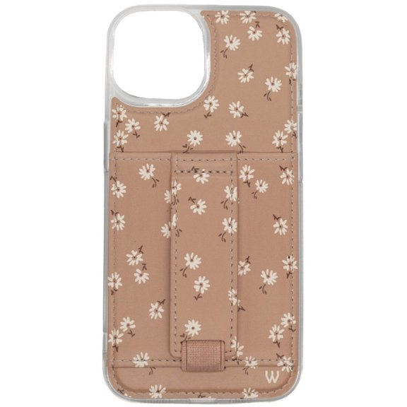Walli Cases Falling For Floral Phone Case for iPhone 15 Pro Max with Wallet, Kickstand & Finger Strap