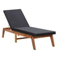 thumbnail image 1 of vidaXL Sun Lounger with Cushion Poly Rattan and Solid Acacia Wood, 1 of 5