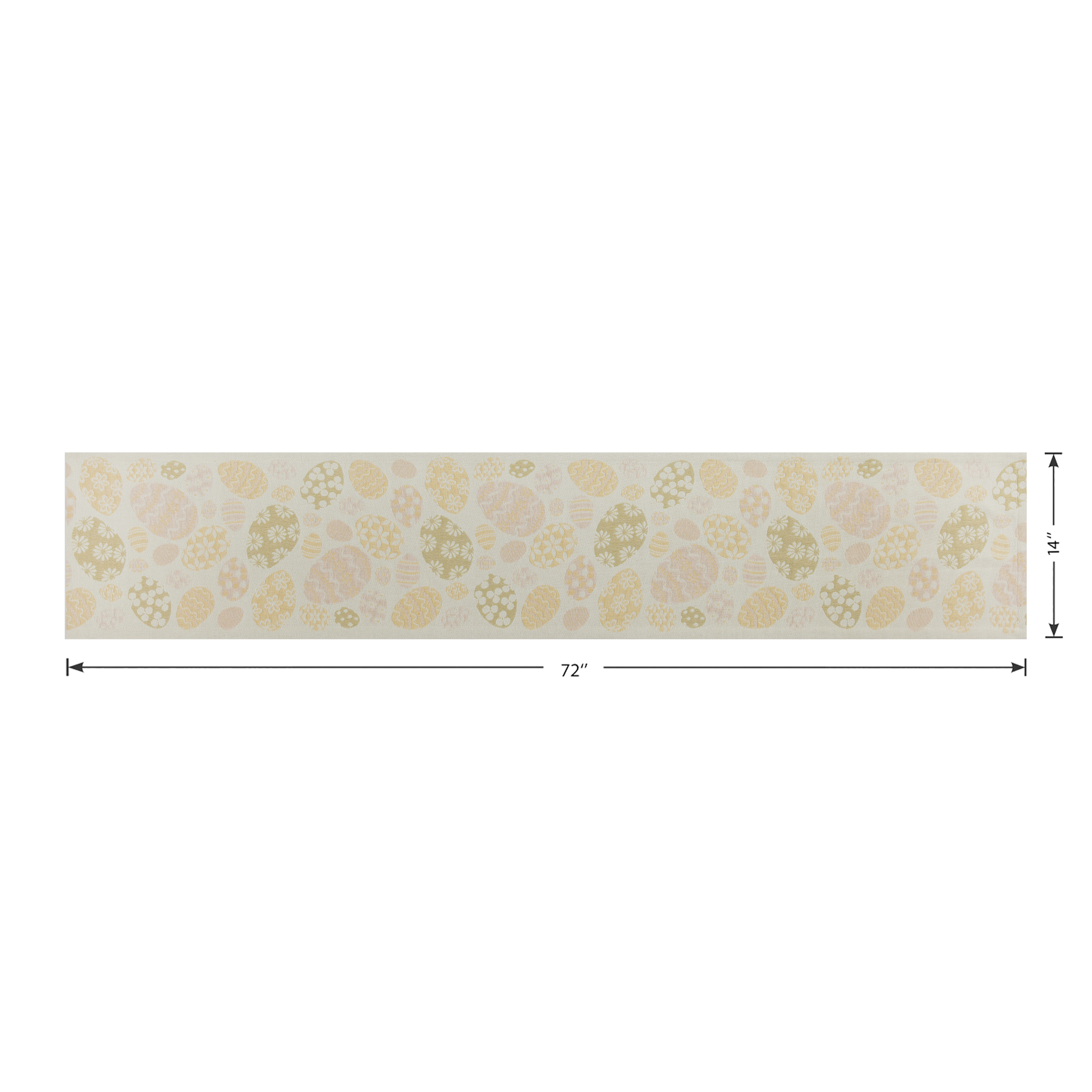 Easter Egg Table Runner - 14" x 72" - 100% Cotton, Multi-color