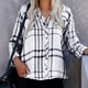 thumbnail image 4 of Jumpingount Camisa a cuadros a rayas para mujer, blusa informal holgada transpirable para oficina, playa, compras, Top, ropa de otoño, regalos de Type1 NO1 Jumpingount AP003081-18, 4 of 6