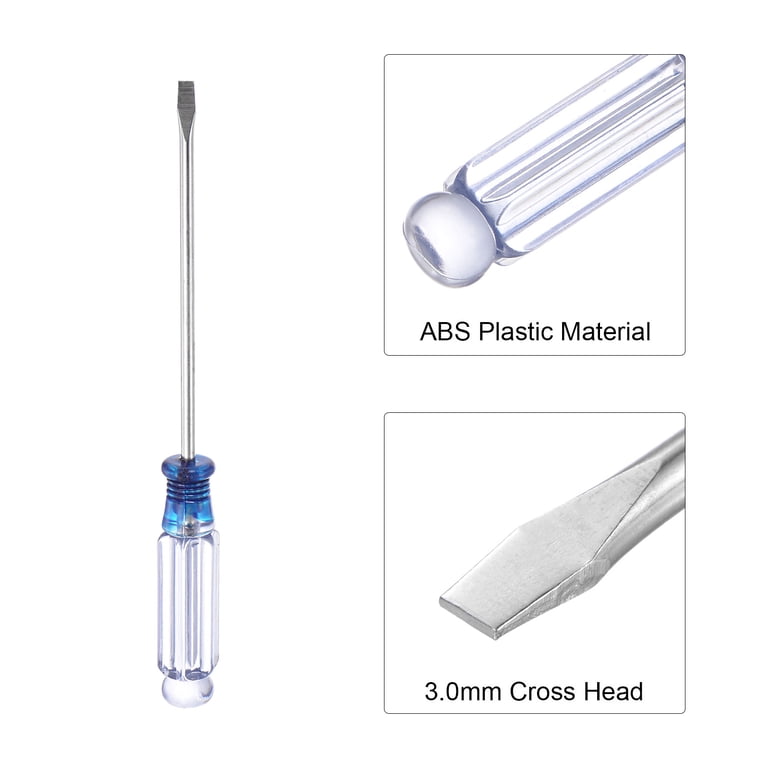 Uxcell 10-Pack Mini Slotted Screwdriver – 2.0mm Flat Head, 65mm Length, Nickel Plated, For Small Electronics & Watch Repair