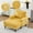 Mustard yellow, variant on Modern Chaise Lounge Recliner, Minimalist Chenille Single Sofa with Storage Pockets and Wooden Legs, Recliner Couch with Comfortable Armrests and Thickened Cushions, for Living Room, Dark Gray