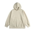thumbnail image 2 of WREESH Men's Winter Pullover Hoodie Warm Thickened Casual Long Sleeve Pullover Sweatshirt with Pocket Beige, 2 of 6