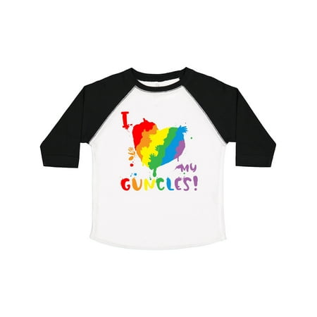 

Inktastic Pride Heart Kid Finger Paint I Love My Guncles! Gift Toddler Boy or Toddler Girl T-Shirt