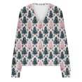 thumbnail image 5 of Chaqueta informal de manga larga sin capucha para mujer, cárdigan estampado a la moda, chaqueta informal de moda, camiseta de manga larga con cuello en V, chaqueta informal de manga larga con capucha,, 5 of 5