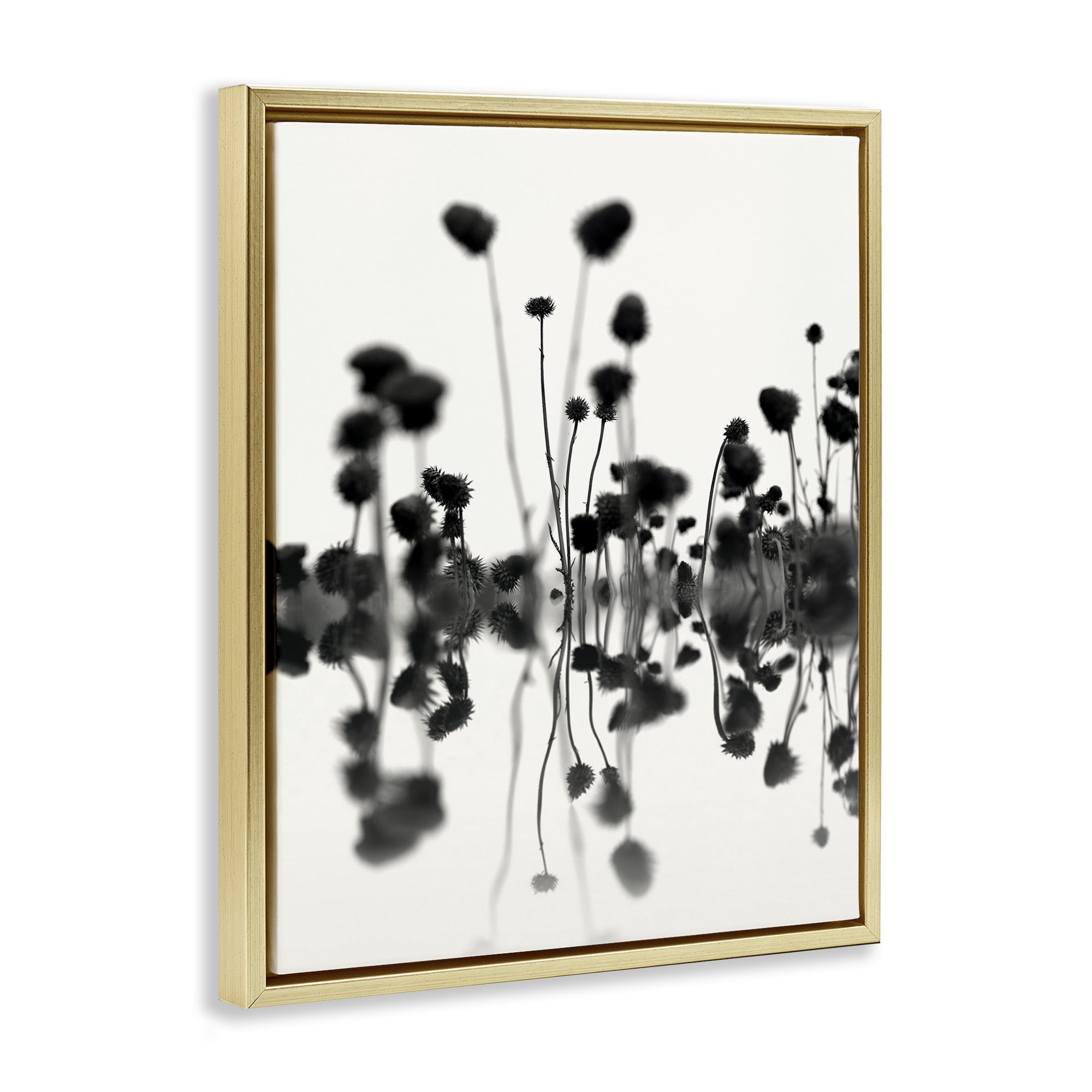 Stupell Industries Abstract Botanical Sprigs Botanical & Floral Painting Gold Floater Framed Art Print Wall Art, 25 x 31