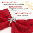 thumbnail image 3 of 12Pack Christmas Napkin Rings, Snowflake Napkin Holders with Red and Blues Rhinestone, Silver Xmas Napkin Buckle, 3 of 7