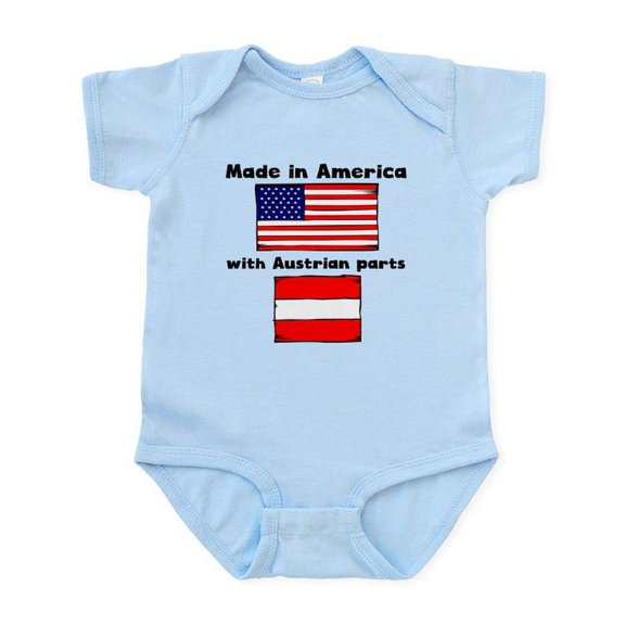 CafePress - Made In America With Austrian Parts Body Suit - Baby Light Bodysuit, Size Newborn - 24 Months