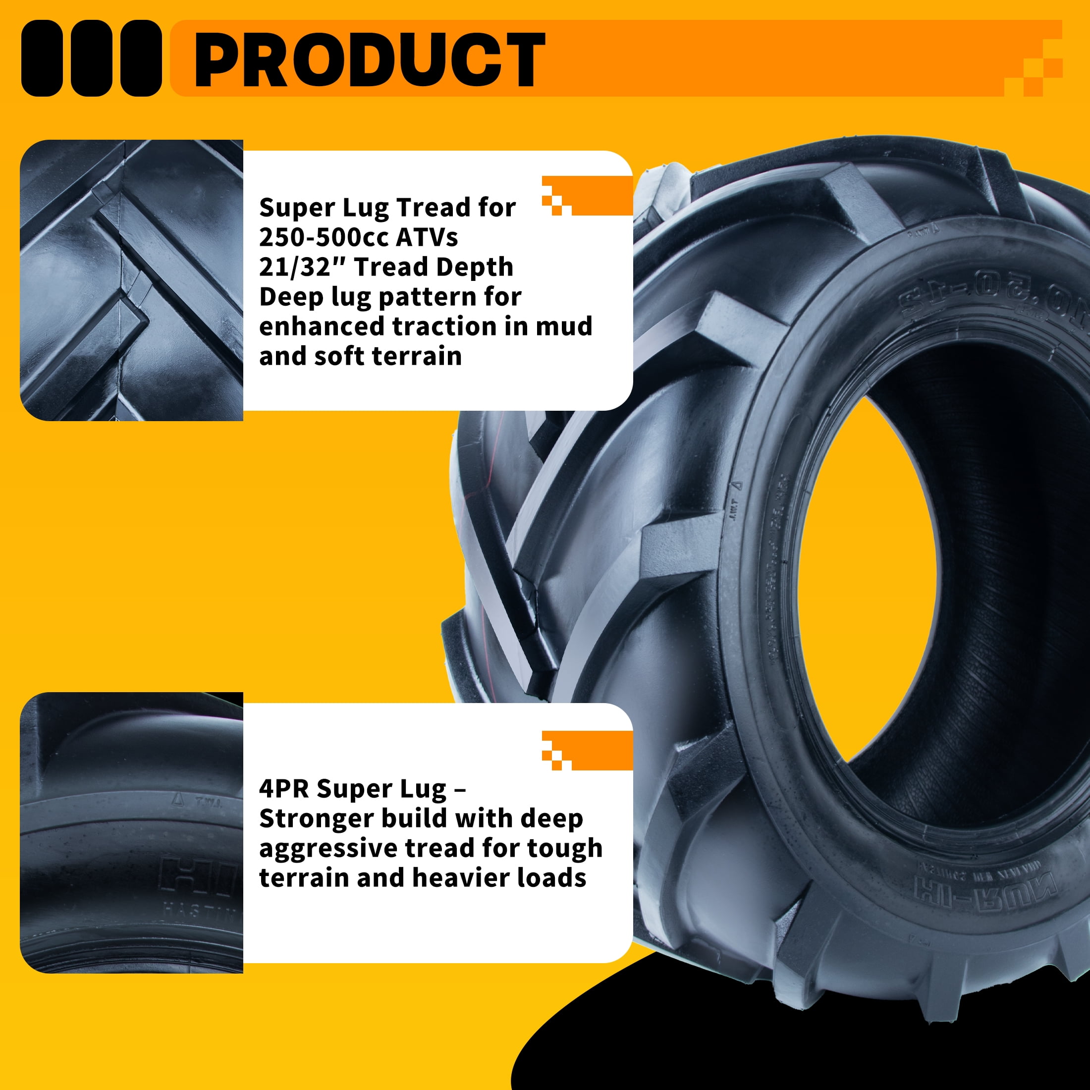 Hi-Run SU18 20X10.00-8 4PR Lawn and Garden Tire