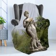 thumbnail image 4 of Architecture Soft Flannel Fleece Throw Blanket, Sculptured Greenery on the Grounds of Achillion Palace Corfu Island, Cozy Plush for Indoor and Outdoor Use, 50" x 70", Green Beige, by Ambesonne, 4 of 5