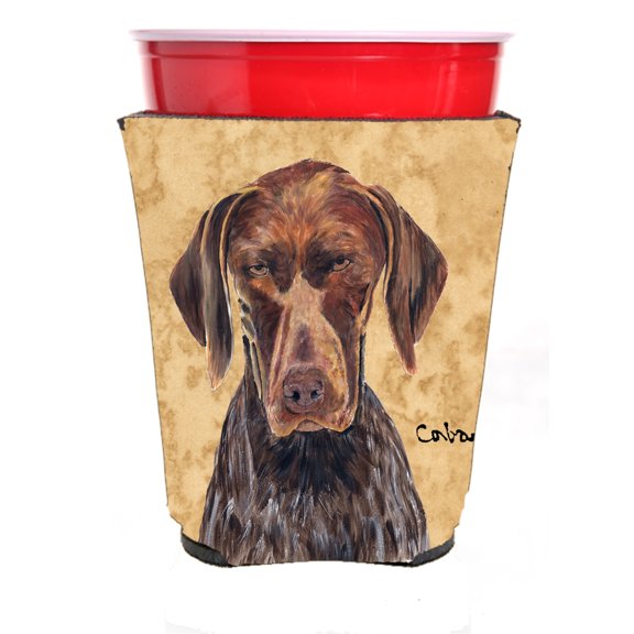 Carolines Treasures SC9117RSC German Shorthaired Pointer Red Solo Cup Beverage Insulator Hugger Red Solo Cup multicolor