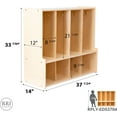 thumbnail image 5 of RRI Goods 4-Section Coat Locker Bench, Classroom Wooden Backpack Organizer, 5 of 8