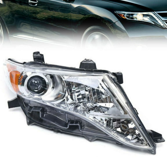 For Toyota Venza 2009-2016 Passenger Side OEM Headlight Direct Replacement Chrome Housing, Clear Lens Re-use Original High & Low Beam Bulbs