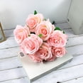 thumbnail image 4 of Dienrx 10-Head Artificial Rose Bouquet - Faux Flowers for Wedding Centerpiece - Realistic Fabric Bloom Arrangement - Home Party Vase Decor, 4 of 9