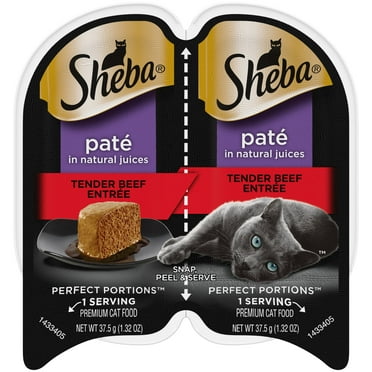 Sheba Perfect Portions Tender Beef Entree Wet Cat Food Pate, 2.6 oz Twin-Pack Tray