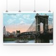 thumbnail image 2 of Cincinnati, Ohio, Suspension Bridge Scene (36x54 Giclee Gallery Art Print, Vivid Textured Wall Decor), 2 of 3