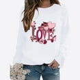 thumbnail image 1 of Meichang T-Shirts de la Saint-Valentin pour Femmes, Col Rond, Imprimé Cœur, Manches Longues, Décontracté, Joyeuse Saint-Valentin, 1 of 3