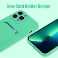 thumbnail image 2 of Silicone Wallet iPhone 13 Pro Max Case, Card Holder Camera Protection Cover for iPhone 13 Pro Max + Screen Protector, Card Slot Case Compatible with iPhone 13 Pro Max Phone Case -Green, 2 of 14