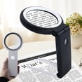 thumbnail image 3 of Glass Handheld Magnifier 30X 10X Magnifying Glass with LED Light Foldable Handle for Reading Full Book Page Newspaper Support 3 Light Colors Great Gift for Low Visions / Seniors, 3 of 6