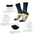 thumbnail image 3 of Disketp Starry Sky Sleep White Bear Unisex Crew Socks Lightweight Breathable Ventilation Ankle Socks, Mid-calf socks for Daily, 3 of 6