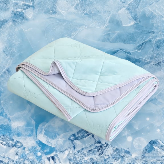 ROSEKIND Cooling Comforter for Hot Sleepers, OEKO-TEX Certified Lightweight Blanket, Soft & Breathable Cooling Quilt, 80x90in, Iced Lavender