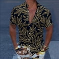 thumbnail image 2 of Camisas Vaqueras Para Hombre Manga Larga Hombres Casual Manga corta Primavera Verano Turndown Neck 3D Impreso Camisas Moda Top Blusa Camisas (Gold, M), 2 of 4