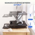 thumbnail image 4 of FitStand 42" Height Adjustable Stand Up Desk Converter - Smooth & Effortless Lift, Compatible with Dual Monitor Mount, Removable Keyboard Tray - Sit to Stand Riser, Black, 4 of 8