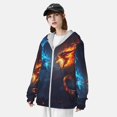 thumbnail image 3 of Fotbe Red And Blue Fire Dragon C Chaqueta con Protección Solar UPF 50+ para Hombre y Mujer, Camisa con Capucha y Bolsillos-XX-Large, 3 of 7