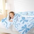 thumbnail image 4 of Feelyou Blue Vintage Bow Twin Comforter Sets, Cute Princess Ribbon Bedding Set, 2 Pieces, 4 of 8
