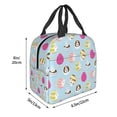 thumbnail image 3 of Fotbe Happy Easter Bolsa Térmica con Estampado y Forro de Aluminio Grueso Bolsa de Almuerzo con Bolsillo Frontal para Hombres y Mujeres, Ideal para Trabajo, Escuela, 3 of 8