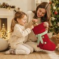 thumbnail image 4 of Leeye Christmas Stockings with Scarf Red Green White Xmas Fireplace Hanging Stockings Green Red Velvet Knit Stocking Winter Shoes Stockings Holding for Christmas Decorations, 4 of 5